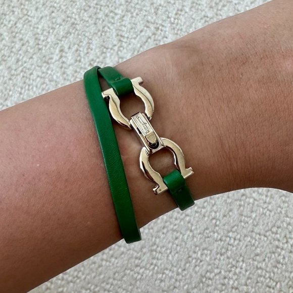Ferragamo Green Gancini - Wraparound Bracelet - Picture 1 of 7